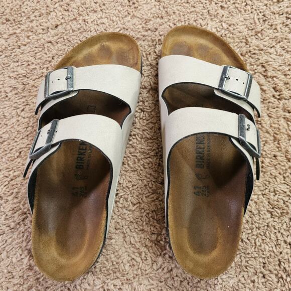 Birkenstock Arizona Sandals Womens 10 EU41 Pull Up Stone Leather 1003154 w Box - Picture 5 of 10